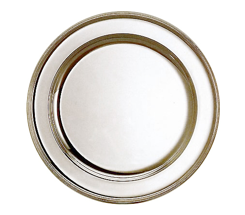 ★早川シルバー丸肉皿12吋約径300mm(板厚1.0mm)洋白(ニッケルシルバー)ホテル・レストラン等のご使用高級食器銀鍍金拍卖