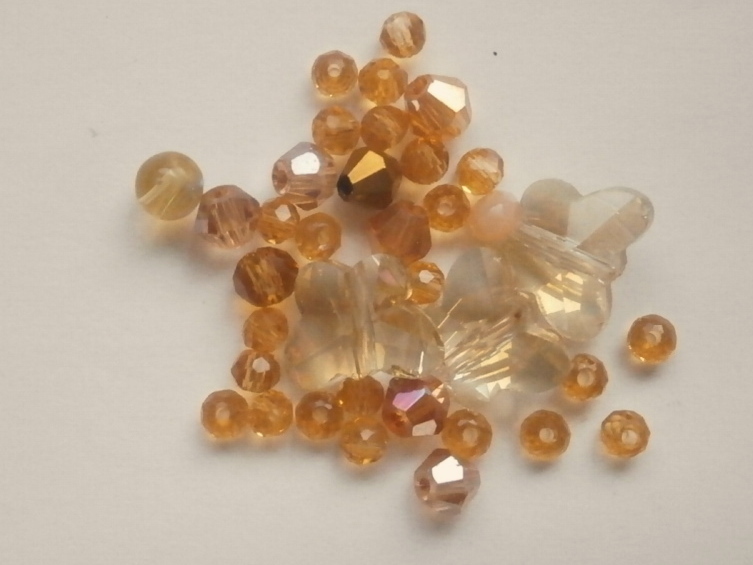 ガラスビーズ★蝶々★タイプ D★ブラウン系★q拍卖