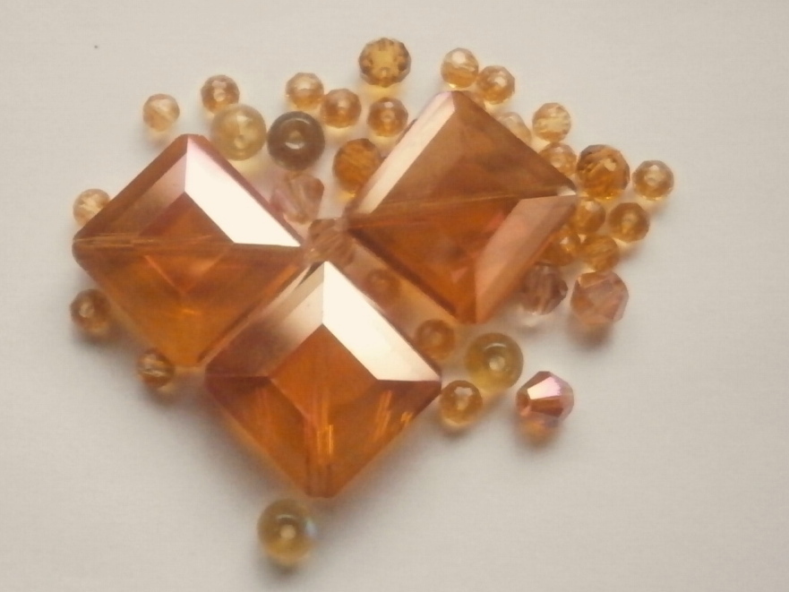 ガラスビーズ★スクエ★ブラウン系★d拍卖