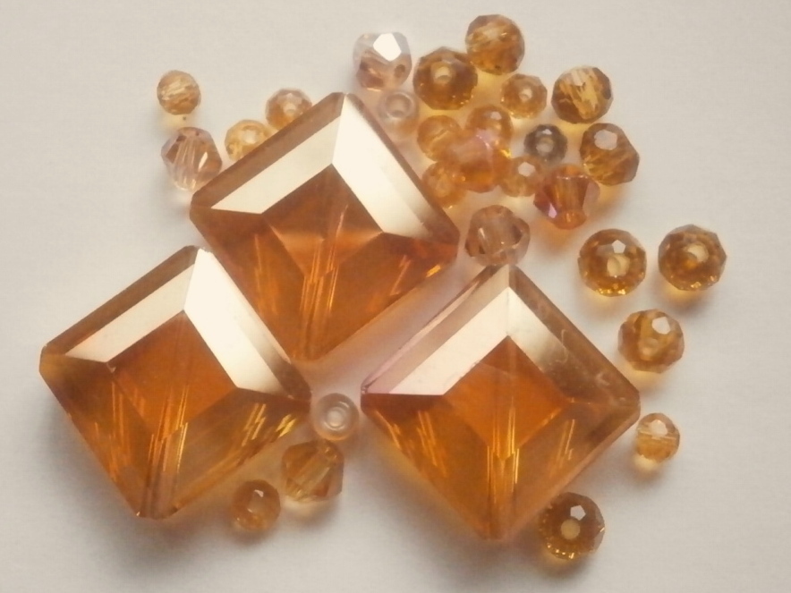 ガラスビーズ★スクエ★ブラウン系★e拍卖