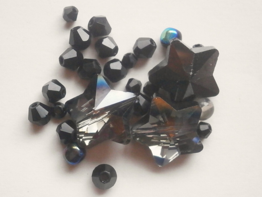 ガラスビーズ★スター★ブラック系★2拍卖