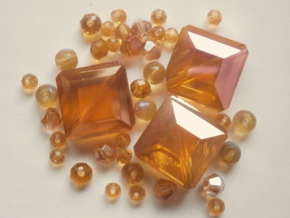 ガラスビーズ★スクエ★ブラウン系★F拍卖