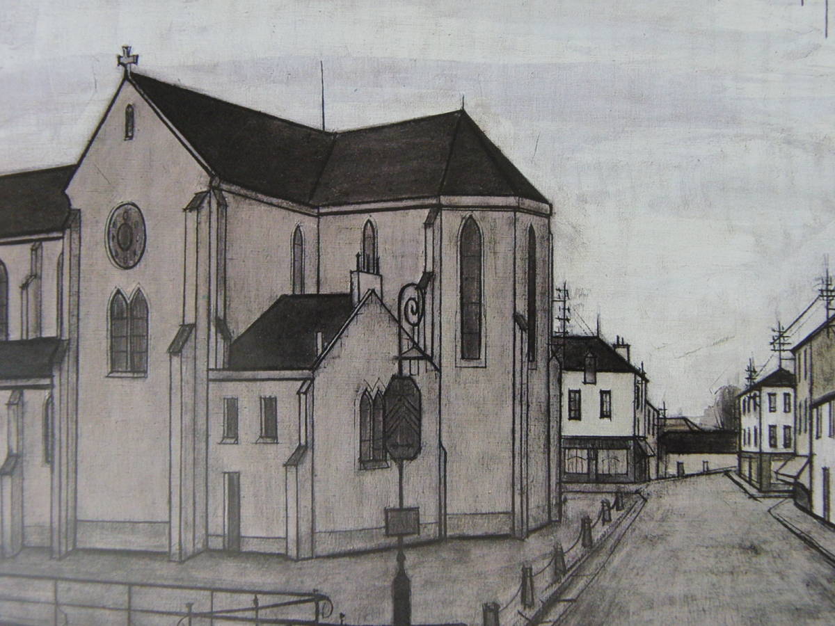 ベルナール・ビュッフェ、「Eglise」、希少画集の額装画、人気作品、オーダーマット付・日本製新品額入り、Bernard Buffet拍卖