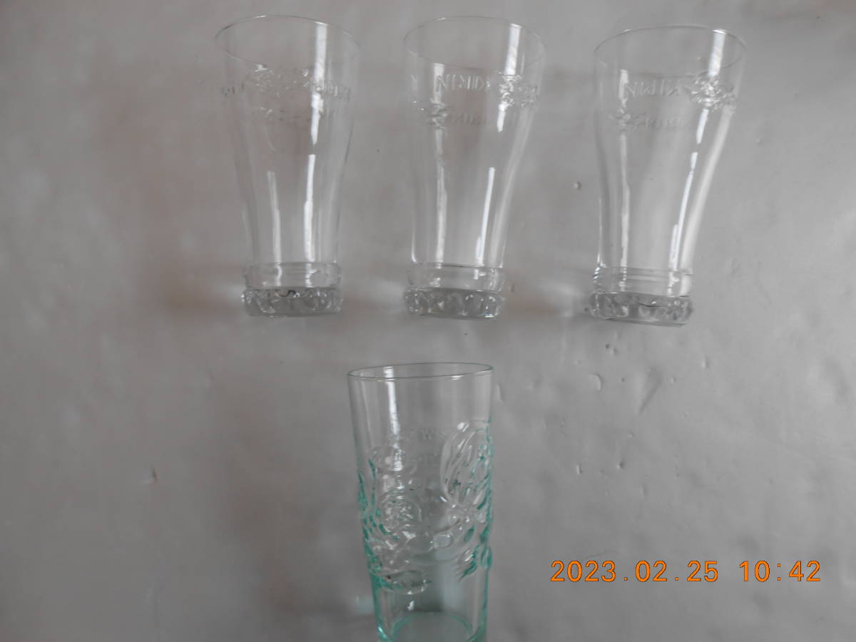 レトロ【送料無料】消費税無し、全4個セット、キリン、コップ3個、The new beer to makeのコップ1個拍卖