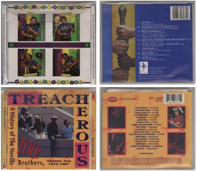 The Neville Brothers【New Orleans Funk CD】 ■Neville-Ization (UK Demon) / ■ Treacherous Too! (US Rhino) CD 2枚セット 拍卖