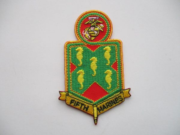 【送料無料】アメリカ海兵隊FIFTH MARINES第5海兵隊パッチ5th Marine Regimentワッペン/patchマリーンMARINE米海兵隊USMC米軍US M60拍卖