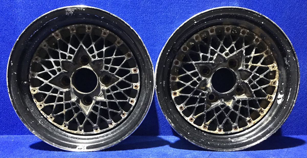 希少!*HOSHINO レーシング*IMPUL PRO-MESH*14インチ*旧車ホイール*14x6JJ/オフセット+11/PCD114.3-4H*2本セット*当時物!拍卖