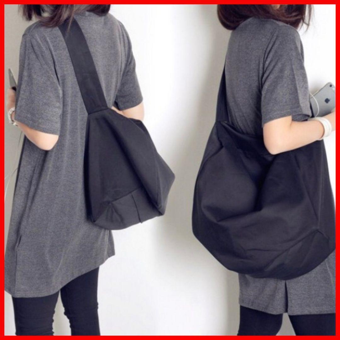 大容量★ ショルダーバッグ★ レディース メンズ カジュアル ブラック 黒拍卖