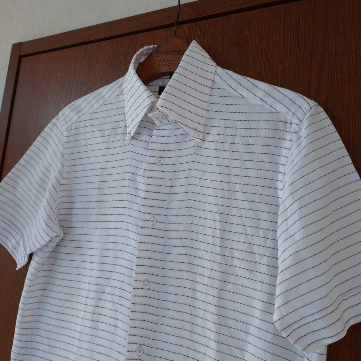 日本製 シップス ボタンダウン 半袖シャツ 白 SM拍卖