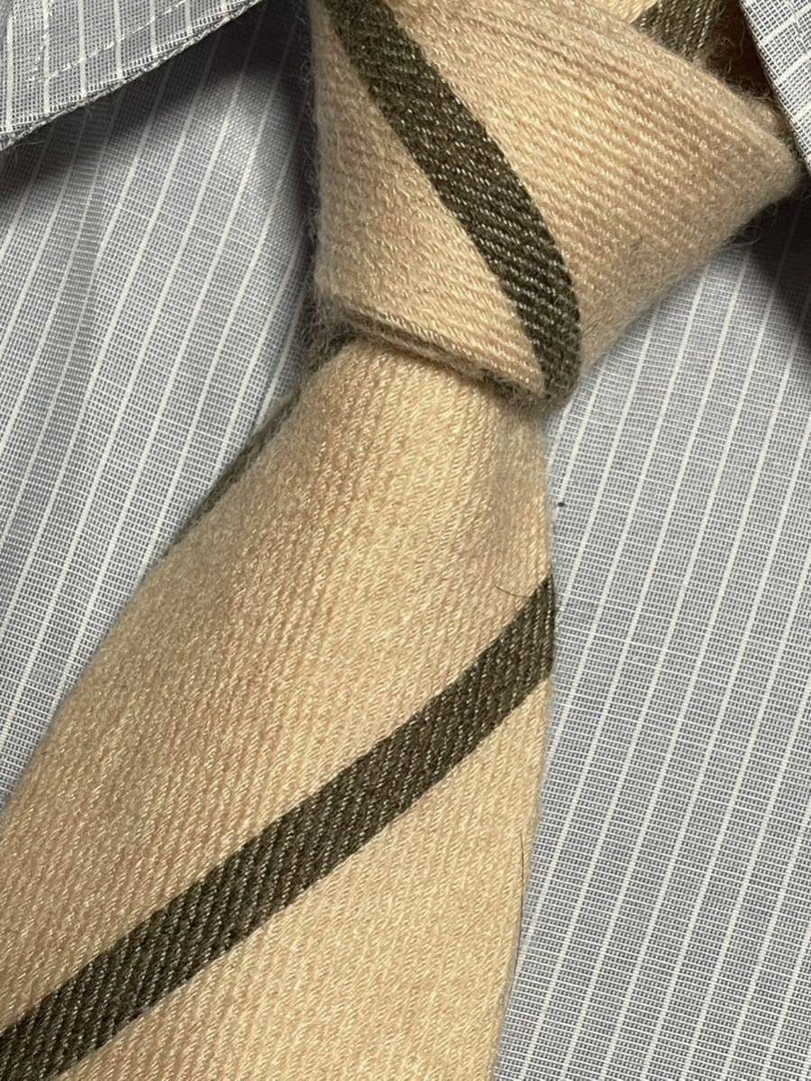 美品 ″Ermenegildo Zegna″ エルメネジルドゼニア ストライプ カシミア混 ブランドネクタイ 302491拍卖