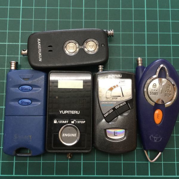 エン1051エンジンスターター5個セット キーレス リモコン ユピテル コムテック カーメイト トヨタ マツダ 日産 ホンダ等 動作未確認拍卖