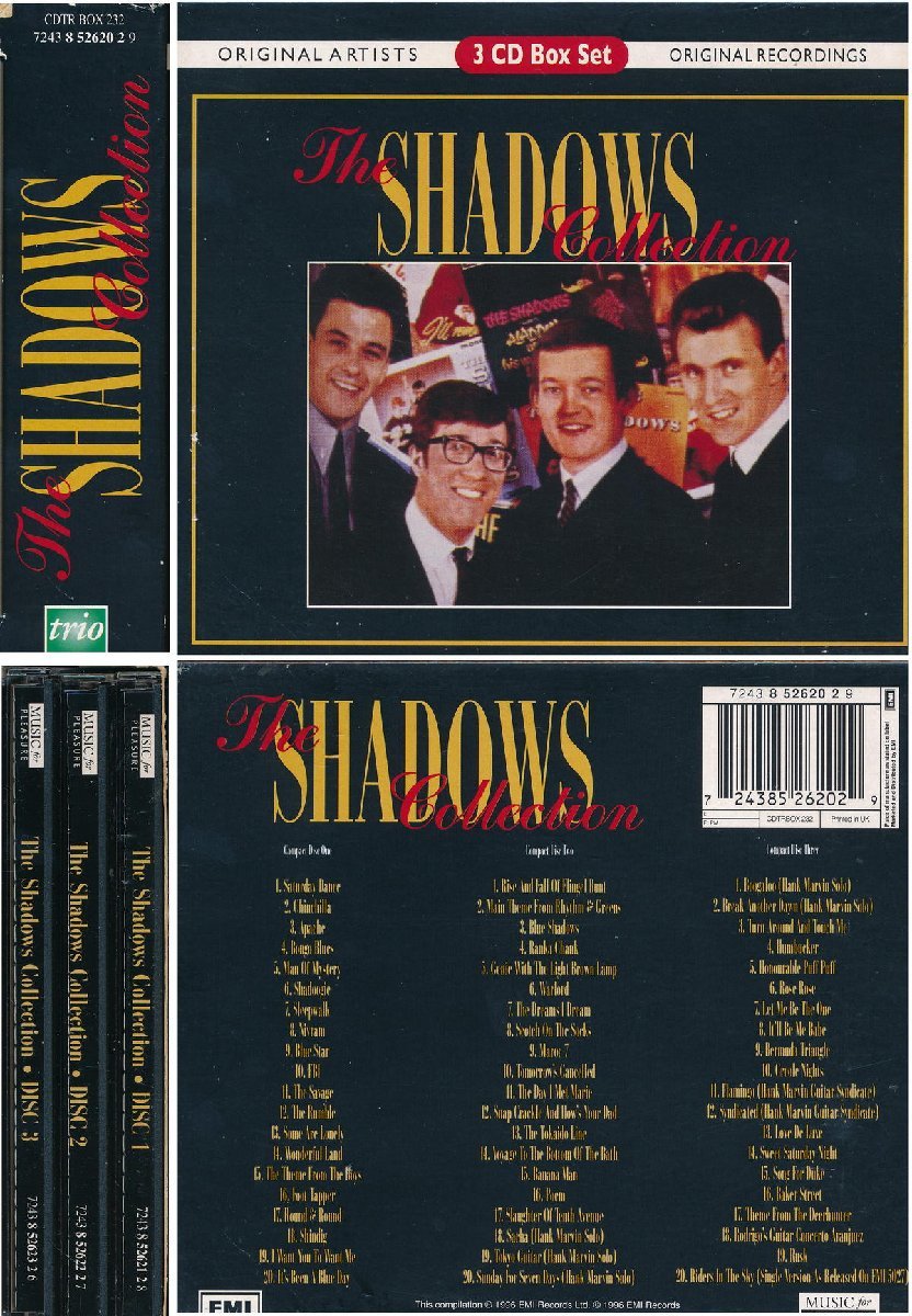 エレキギター輸入盤┃シャドウズ│Shadows┃The Shadows Collection (3枚組)│┃EMI724385262029│1996年┃管理6785拍卖