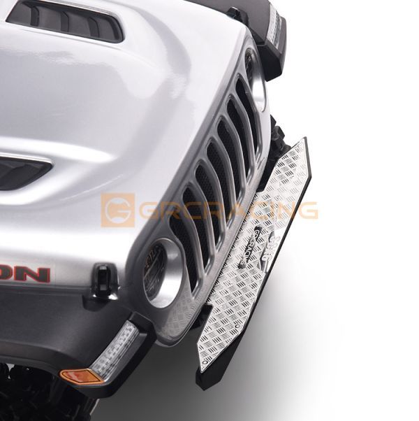 GRC製 G173ES 【シルバー】SCX6 JEEP Axial ロッククローラー AXI05000T2_A19対応 フロントバンパープレート 縞鋼板柄拍卖