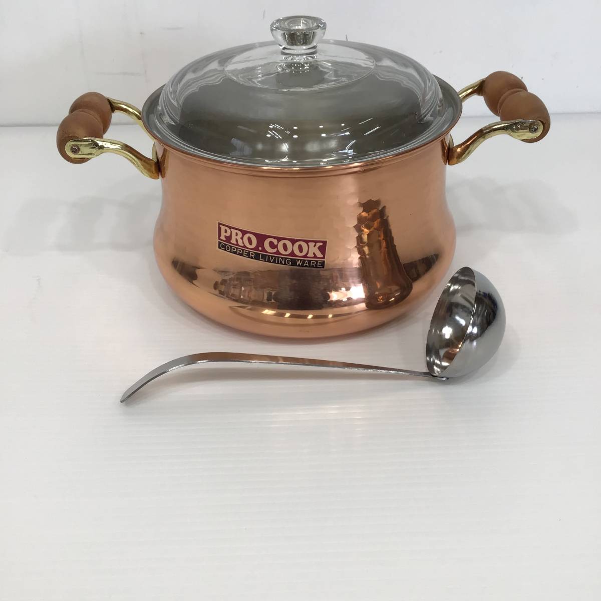 /23R037 3 PRO COOK プロ クック 両手鍋 20cm お玉付き 中古品拍卖