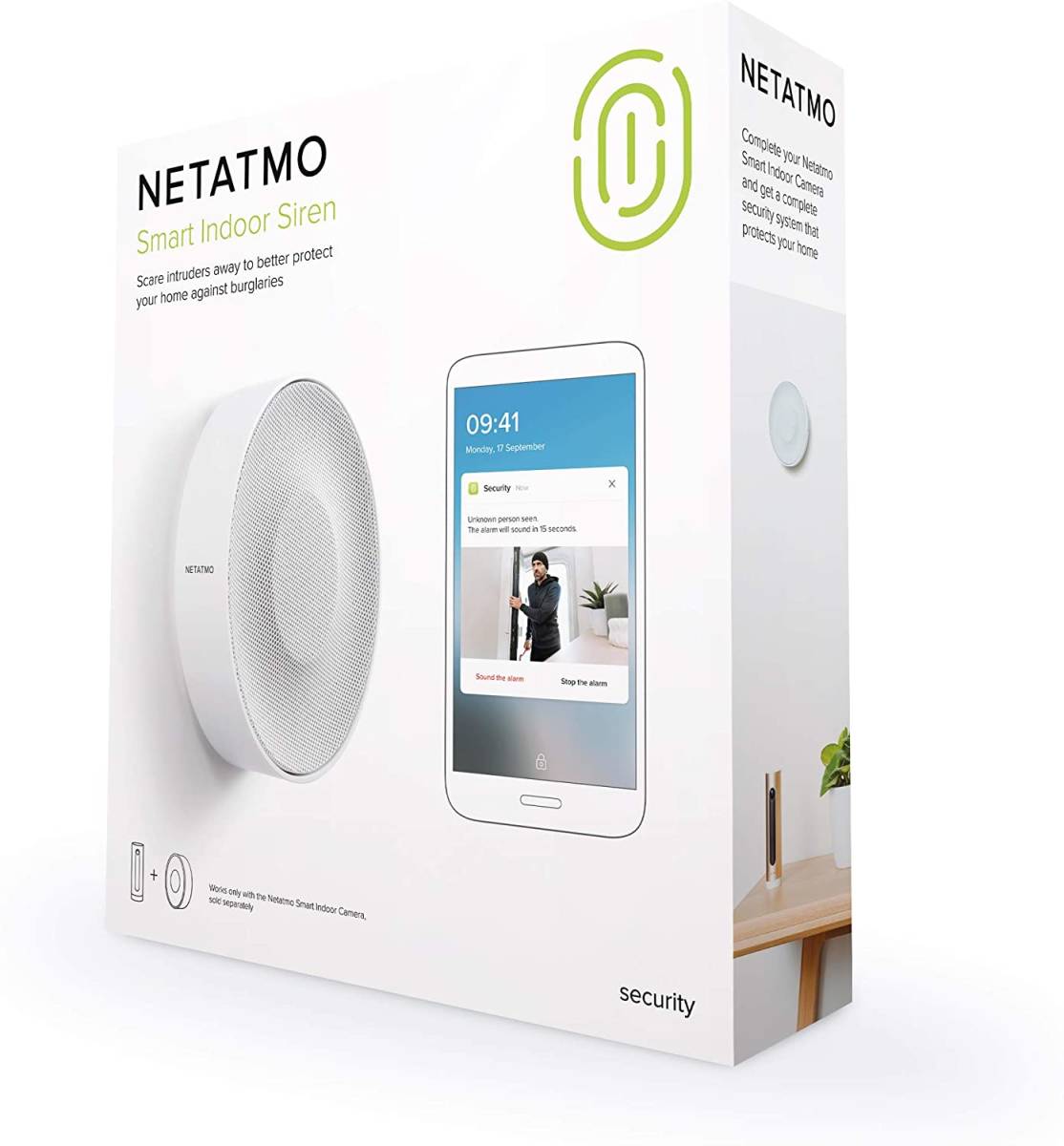 NETATMO ネタトモ 大音量サイレンで警告!強盗 泥棒 退散 在宅、不在時でも! 高齢者宅も安心 スマートセンサー アラーム 防犯 NIS01-P拍卖