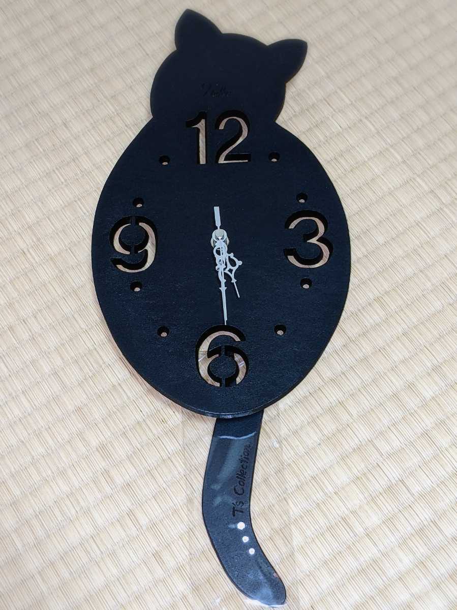 新品 定価8200円 黒猫 しっぽ 振り子時計 掛け時計 インテリア 猫 ねこ ネコ セイコー 壁掛け時計 時計 家具 かわいい おしゃれ 黒 可愛い拍卖