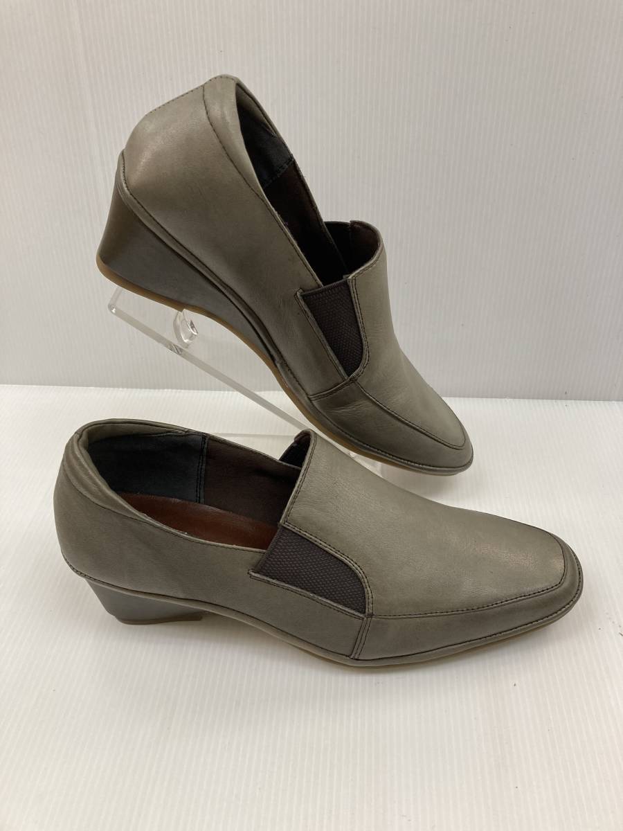 ★お買い得!婦人天然皮革ウェッジヒールカジュアル Dona Miss 3342 D・グレー 24.0㎝ 日本製 甲が深めで足をしっかりホールド!拍卖