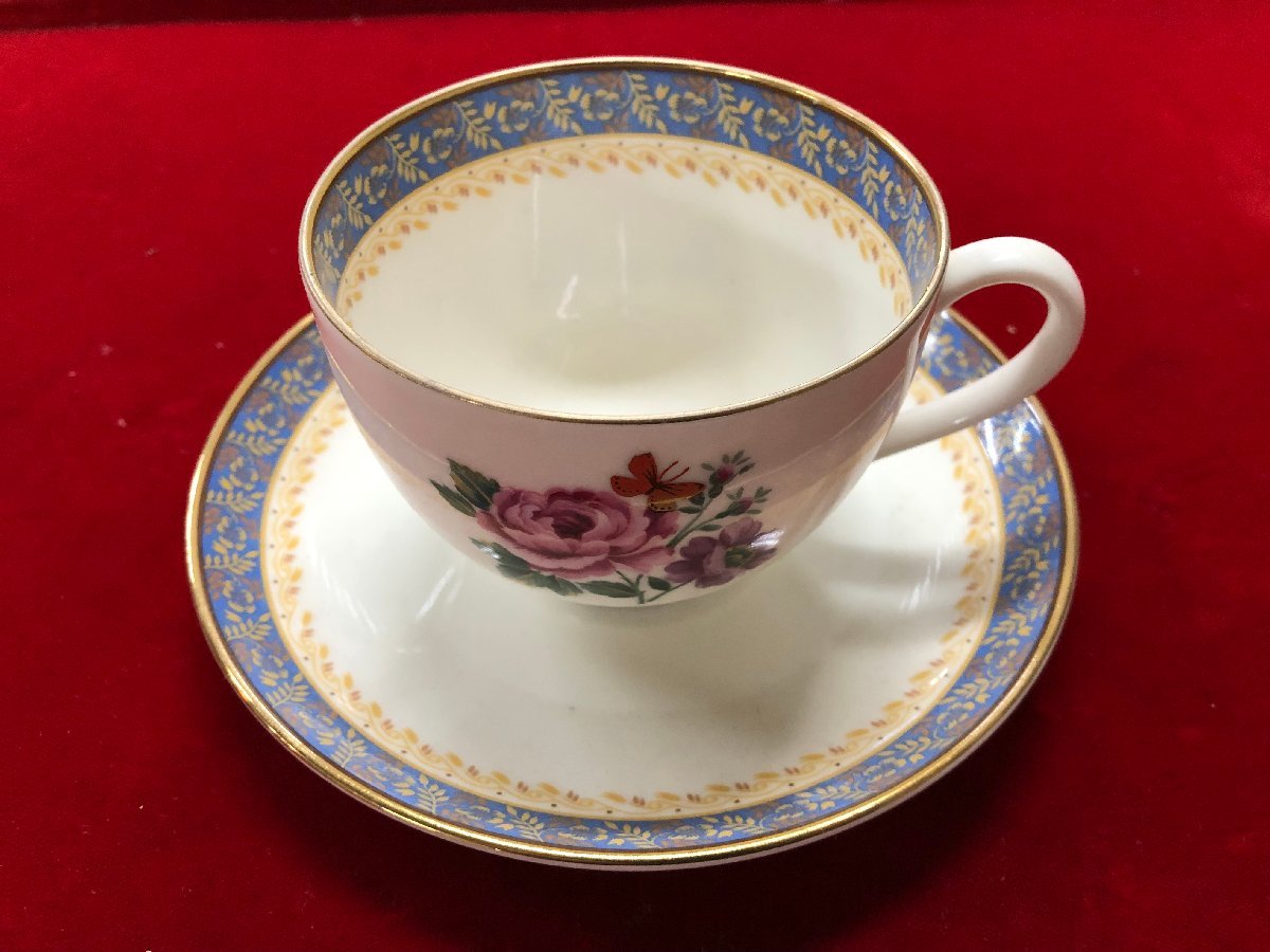 ★ハナエモリ・蝶々とバラのカップ&ソーサー1客★ ★長期保管品★拍卖