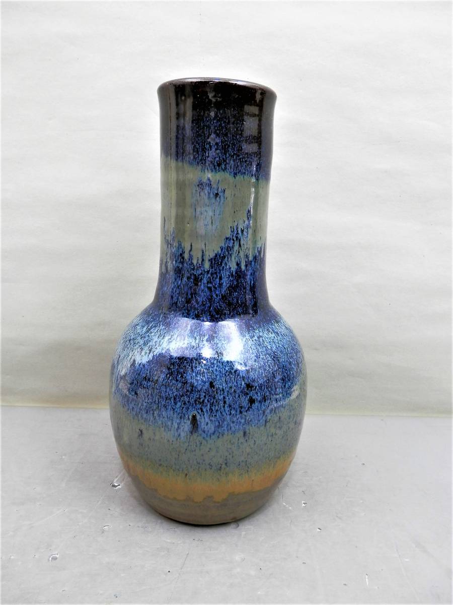 こぶ志焼 初代 三秋 花瓶 花器 現状品 売り切り拍卖