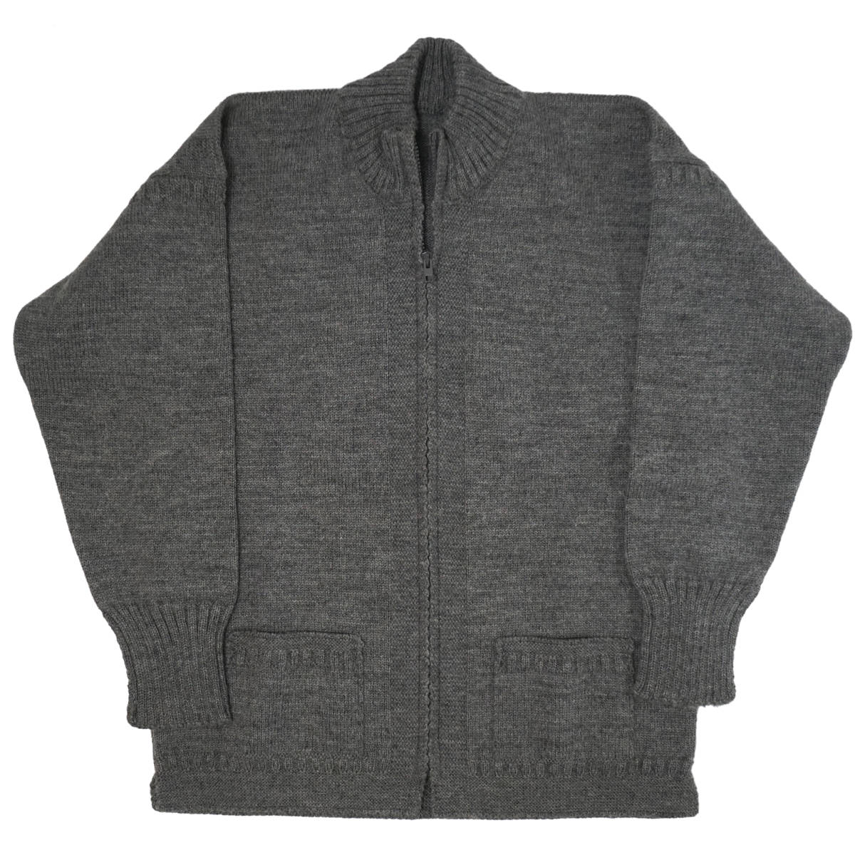 LE TRICOTEUR ジップ ガンジー ジャケット 40(102cm) ル トリコチュール イギリス ブリティッシュ ウール ニット セーター カーディガン拍卖