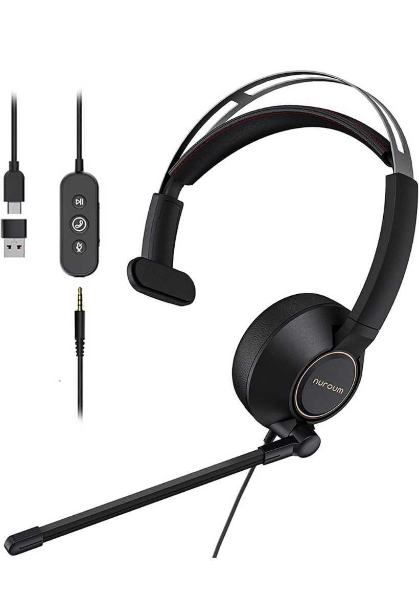 ヘッドセット USB ノイズキャンセリングマイク iPhone iPad コンピューター ラップトップ Skype Zoom ビデオ会議 在宅勤務 テレワーク用 拍卖