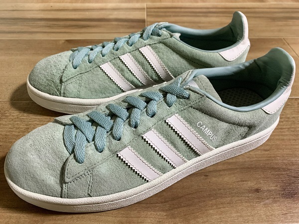 良品、レア! ADIDAS アディダス CAMPUS キャンパス ターコイズグリーン/白 2017年製 24cm US6 オリジナル ビンテージ フランス ガゼル拍卖