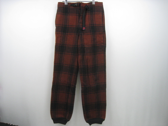 sports wear GAIJIN MADE スポーツウェア ガイジンメイド ウール混 チェックパンツ 茶×黒 ブラウン×ブラック サイズ28拍卖