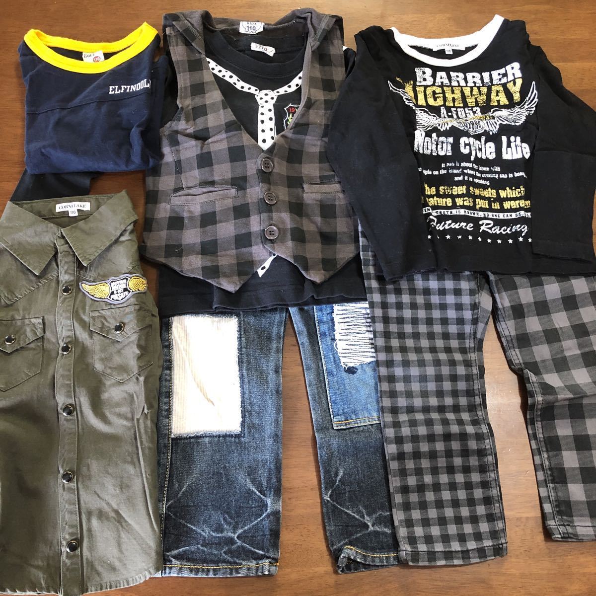 男の子 子ども服 キッズ まとめて 上下7枚セット 100~110㎝ 中古 保育園着替え用拍卖