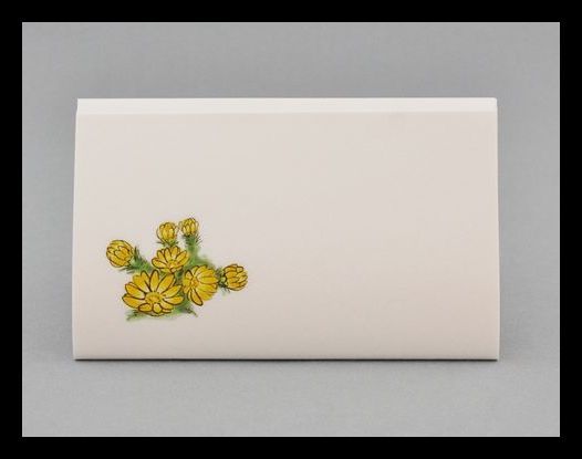 ▲楠廸庵▲福寿草絵懐紙 花ごよみ 茶道具拍卖