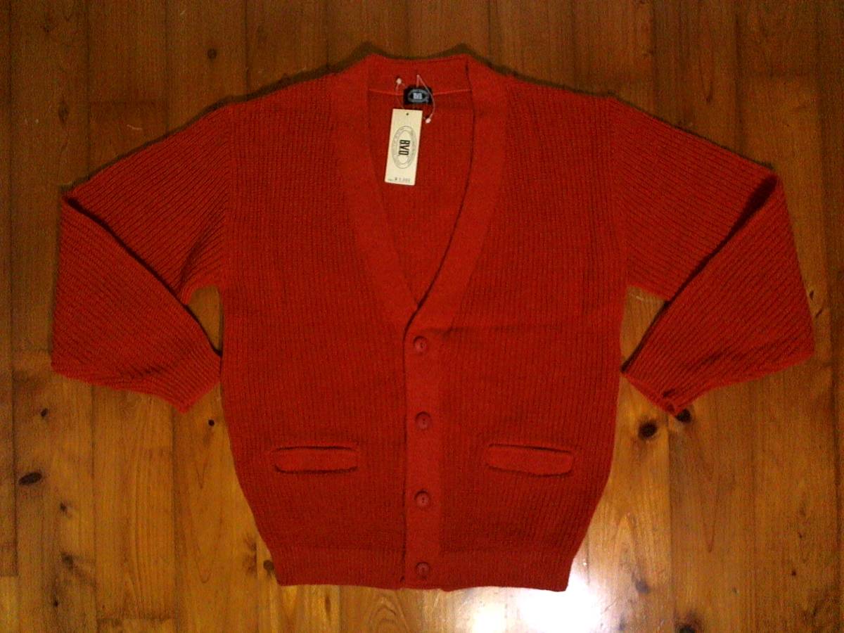 ☆デッドストック・新品・未使用☆国産☆ディーブイディー【D.V.D】アクリル&毛 ニット 厚手カーディガン ジャケット S 茶 ブラウン拍卖