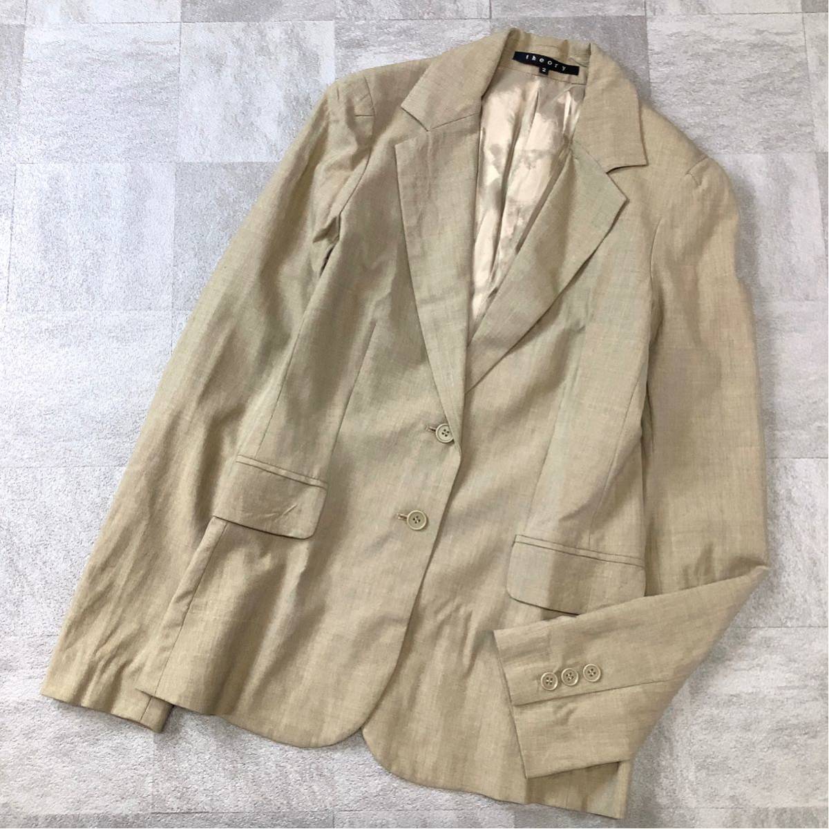 良品 theory セオリー ウール テーラードジャケット レディース サイズ2 Mサイズ ベージュ拍卖