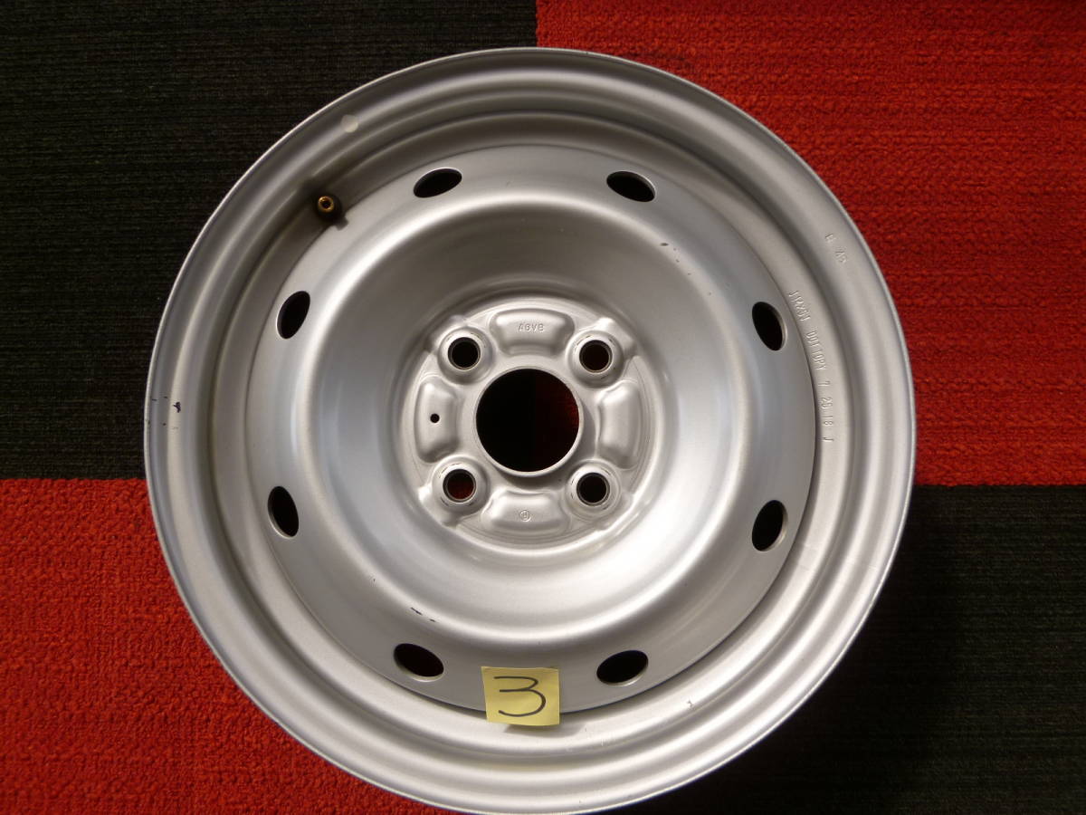 トヨタ プロボックス 純正 鉄チン スチールホイール 14インチ 5J +39(手測り) PCD100 4穴 ハブ径約54㎜【刻印 A6VB 有り】1本のみ 中古品③拍卖