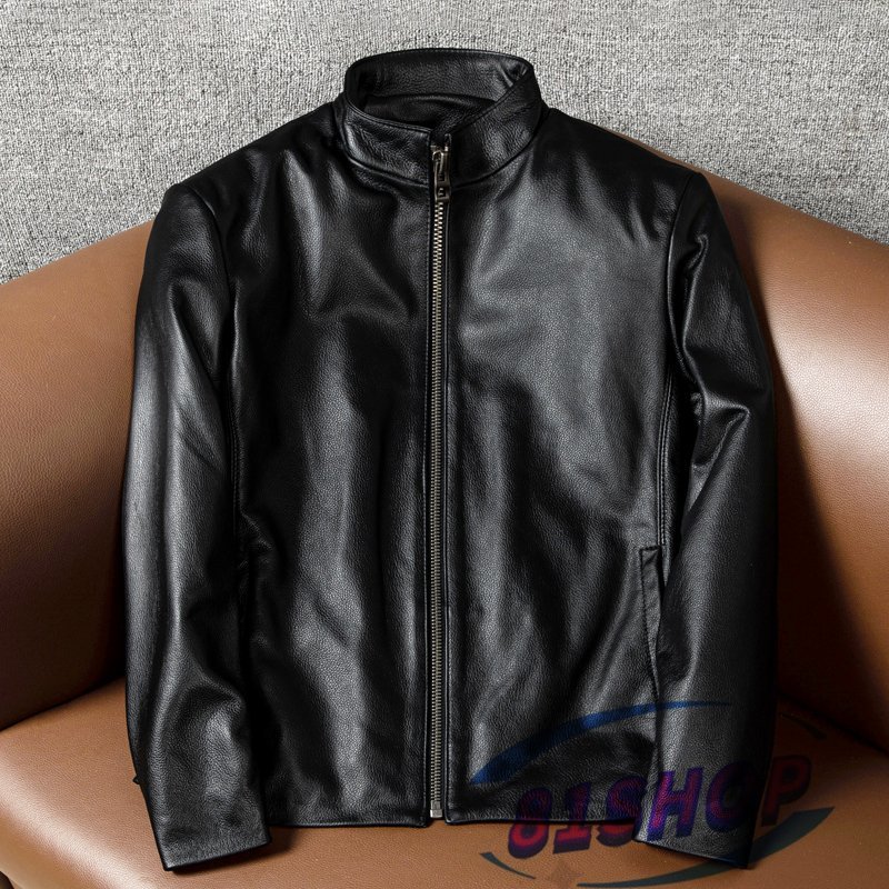「81SHOP」高品質 レザージャケット 上品 本革 牛革 ライダースジャケット メンズファッション 格好良い 革ジャン S~5XL拍卖