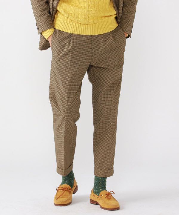 BEAMS PLUS / チェックプリント 1プリーツ トラベル トラウザーズ拍卖