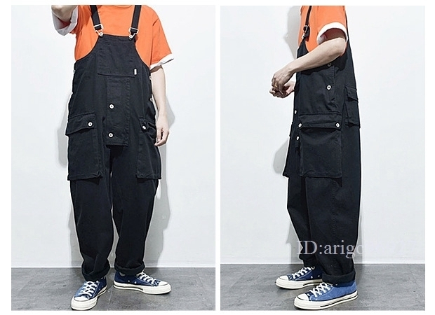 I305★メンズ オーバーオール 高品質 つなぎ ペインターパンツ オールインワン ワークパンツ 色/サイズ選択可 黒 XS~2XL拍卖