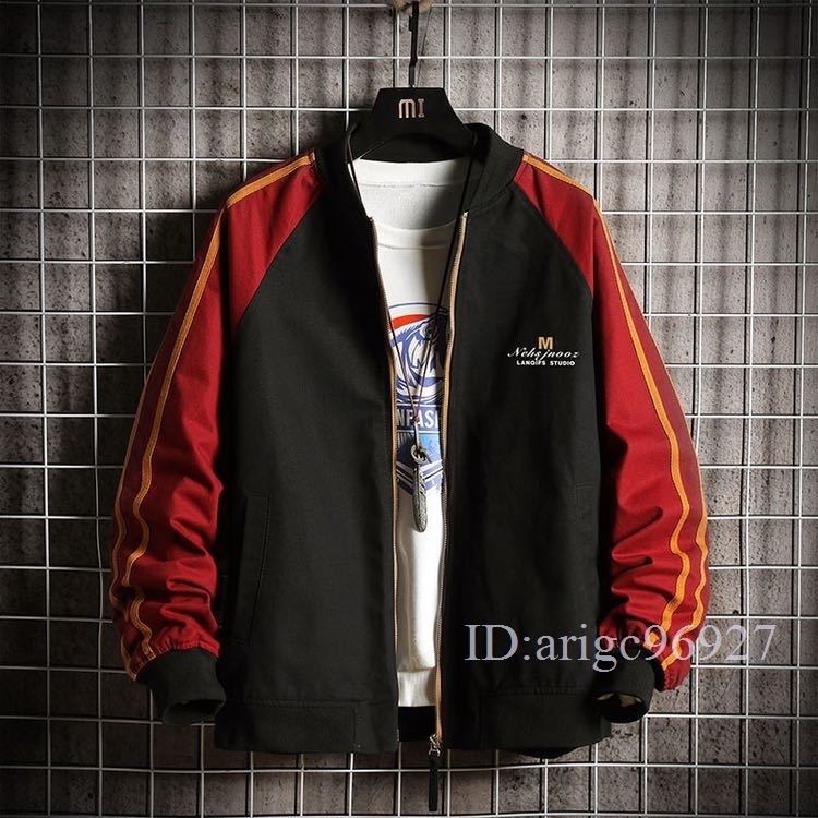 H798★ミリタリージャケットメンズジャンパー ブルゾン ジャケットライダースジャケットスタジアム立ち襟オシャレ お兄系M~3XLグリーン拍卖