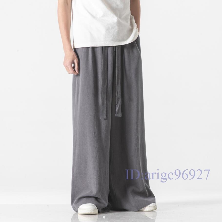 Q964☆新品メンズ 上質 サマーパンツ リネンパンツ 綿麻 スラックス 無地 チノパン カジュアル ワイドパンツ イージーパンツ6色M~5XL拍卖