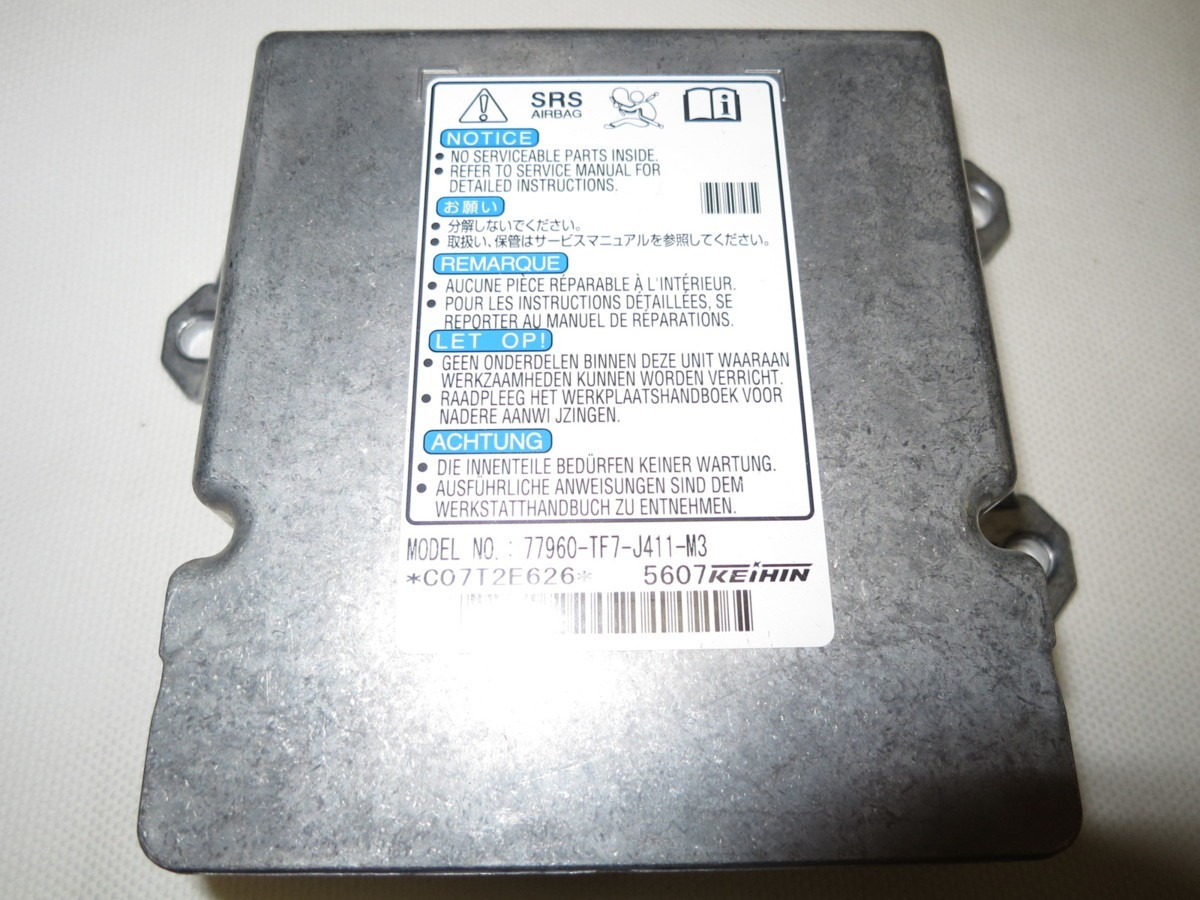 ★保証付★フィット シャトル ハイブリッド GP2 GG7 GG8 エアバック エアーバック コンピューター 77960-TF7-J411-M3 77960-TF7-J41拍卖