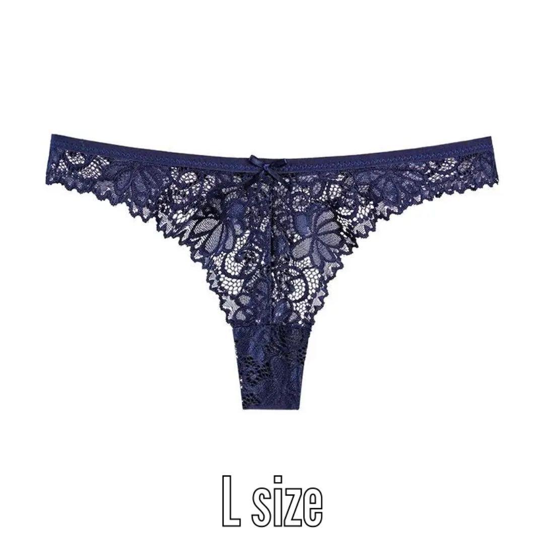 N-10.set割 シースルーTバックショーツ レディース ネイビー L拍卖