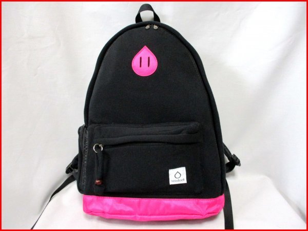 seedoek/シーズック◇リュックサック スエット素材 プレーヤーポケット付 BK×PK H42cm拍卖