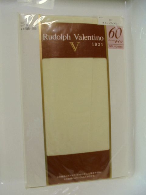 新品 Rudolph Valentino 厚木ナイロン 60デニールタイツ スイートアイボリー L拍卖
