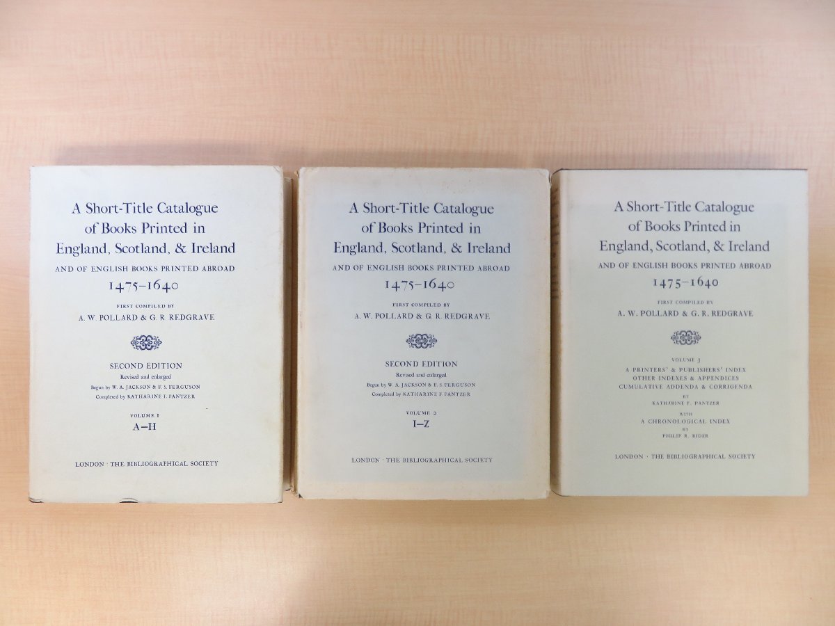 『A Short-Title Catalogue of Books Printed in England-』(全3冊揃)ロンドン刊 インキュナブラ(初期印刷本)+西欧古版本書誌目録拍卖