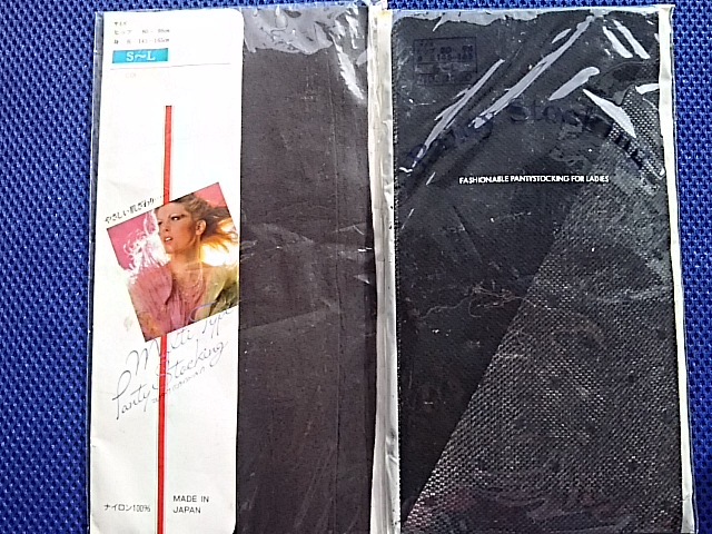 レトロ 2足 パンティストッキング パンスト 水玉模様 黒 S-L 新品未使用品拍卖
