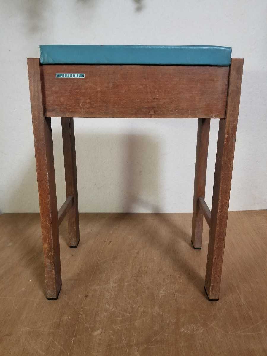 昭和 レトロ JANOME ジャノメ ミシン 椅子 木製 木製 スツール拍卖
