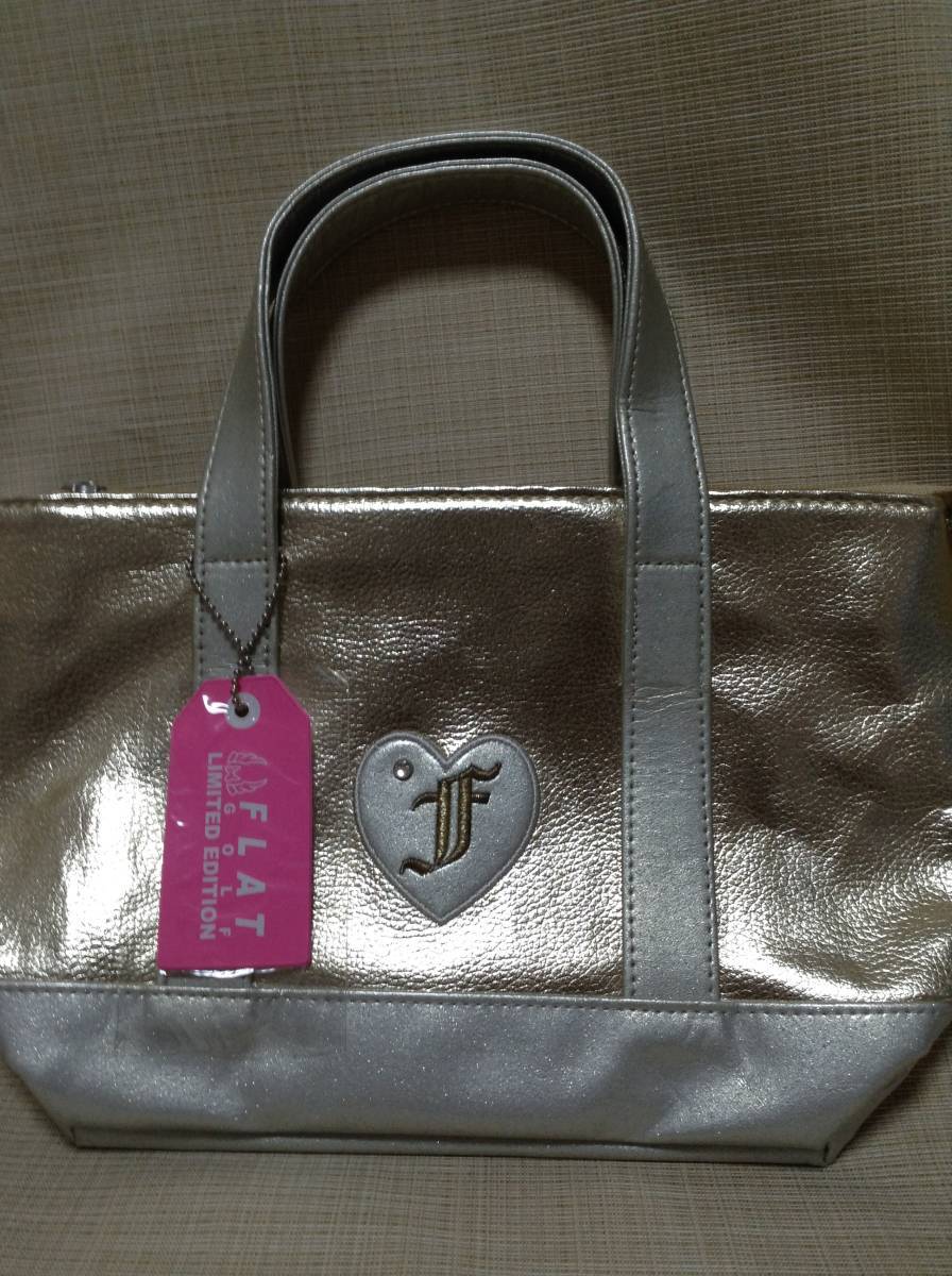 FLAT GOLF LIMITED EDITION 手提げバッグ ゴールド 手提げ袋,ふくろ,鞄,かばん,トートバッグ フラットゴルフリミテッドエディション拍卖