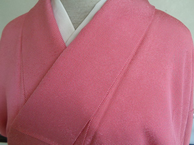 a396-80 正絹 広衿 小紋 極 行儀文 裄63センチ 身丈144センチ拍卖