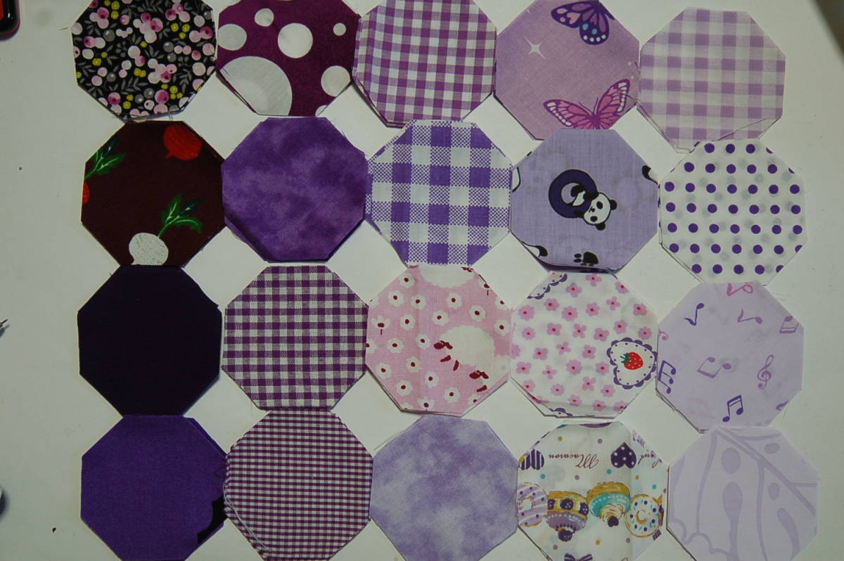 カットクロス パッチワーク用 八角形22㎜ 60枚 №35拍卖