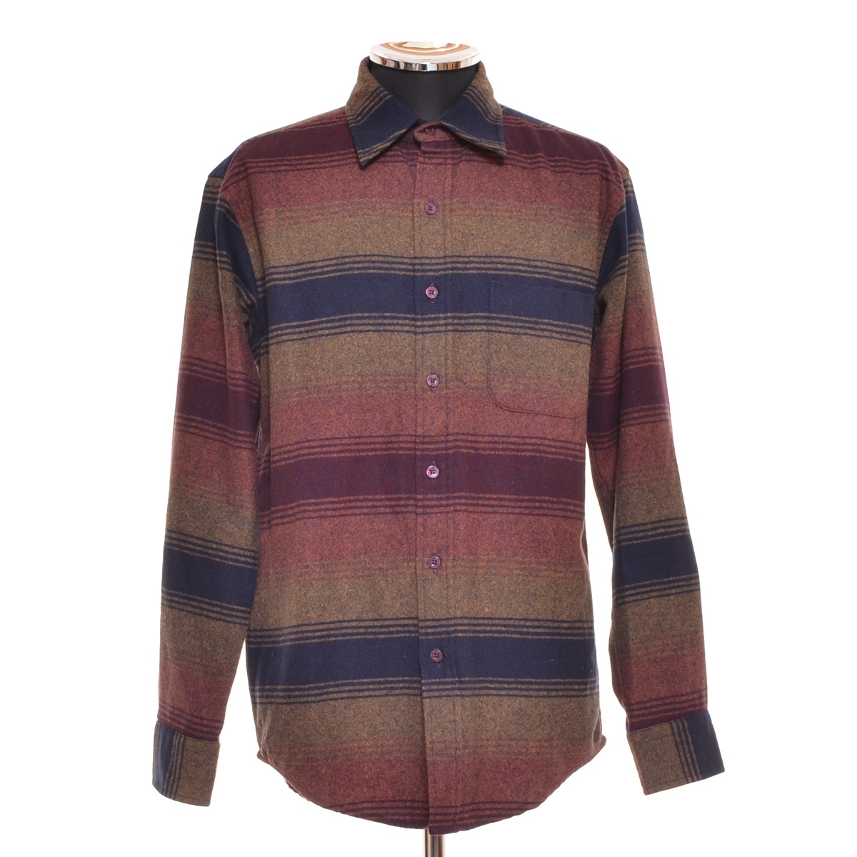●465997 PENDLETON ペンドルトン ●ウールシャツ 長袖 LODGE SHIRT サイズS メンズ マルチ ボーダー拍卖