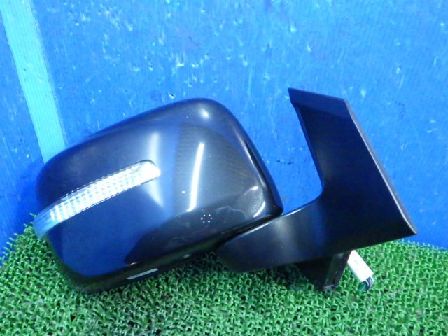 【B】動作OK スズキ純正 ウインカー付 ドアミラー サイドミラー 右/運転席側 MH44S ワゴンR ZJ3 ブルーイッシュブラックパール3 7P 7ピン拍卖