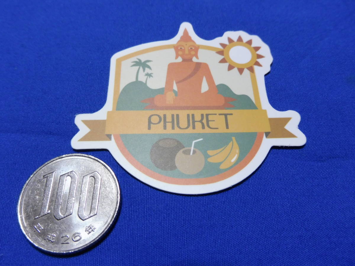 【送料85円】タイ プーケット島 海外旅行ミニステッカー(ワット寺院/ブッタ/大仏/カロンビーチ/バンタオビーチ/シール/スーツケース/スマホ拍卖